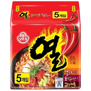 오뚜기 열라면 120g, 40개, (5개입 X 8팩 X 1박스)