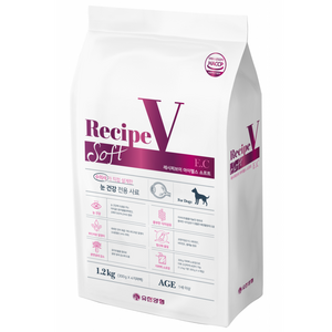 유한양행레시피브이 강아지 소프트 처방식 사료, 눈물개선/눈건강+장..., 1.2kg, 1개