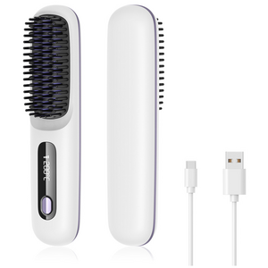 무선 빗고데기 음이온 브러쉬 헤어 스타일러 3단계 온도조절 매직기 휴대용