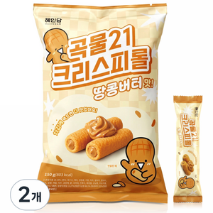 혜인담 곡물21 크리스피롤 땅콩버터맛, 150g, 2개
