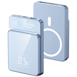 RYZO 22.5W 고속충전 20000mAh 대용량 보조배터리 초슬림 맥세이프보조배터리 무선충전 다양한 색상, 블루, 1개