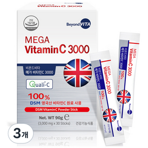 비욘드비타 메가 비타민C 3000, 30회분, 3개
