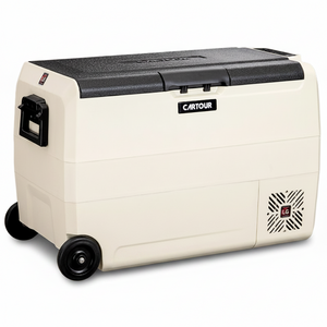 카투어 ET50 크림 LG콤프 휴대용 캠핑 차량용 냉장고 이동식 냉동고 50리터 12V 24V 220V