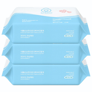 클린퓨어코튼 천연 순면 일회용 페이스타올, 100매, 3개