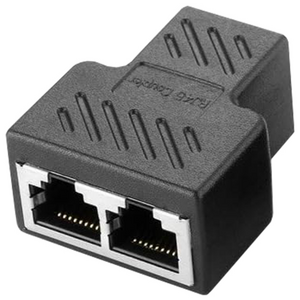 CAT5 / CAT6 Y형 RJ45 커플러 랜연장 1 대 2 어댑터 블랙