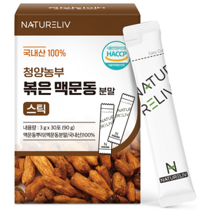 네이쳐리브 청양농부 볶은 맥문동 분말 식약처 인증 청양 국내산 30포, 90g, 1개