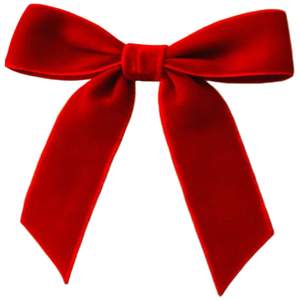 리본빌 크리스마스 트리 벨벳 리본 장식 리본 오너먼트 세트 국내생산, 10미리폭, 레드, 1세트