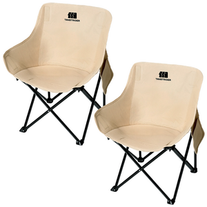 탄씨엔쯔 탄스트라이더 아웃도어 스틸 파이프 문 체어+보관가방 세트 KJCAB64002179, 카키, 2개