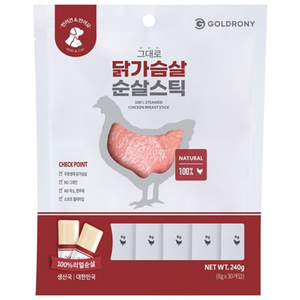 골드로니 반려동물 그대로 순살스틱 간식 30p, 닭가슴살, 240g, 1개