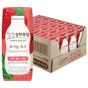 상하목장 주스 사과딸기케일, 125ml, 24개