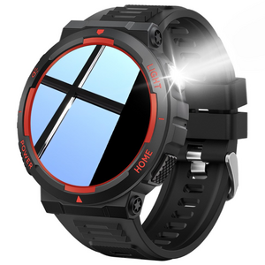 스마트워치 손전등 LED 시계 30m 방수 멀티미디어 메시지 뷰어 피트니스 만보계 스포츠 스마트워치 날씨 모니터 5cm 1.53인치 스포츠 시계 남성용