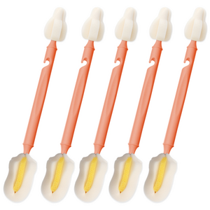 하이비 젖병 젖꼭지 세척솔 몽글이 듀얼 버블프로솔, 코랄, 5개