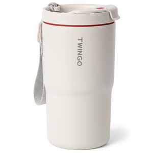 트윙고 더카페 스트랩 텀블러 480ML, 화이트, 1개
