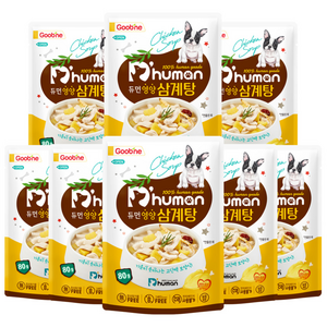 듀먼 강아지 영양 삼계탕 파우치, 혼합맛(닭가슴살/고..., 80g, 8개