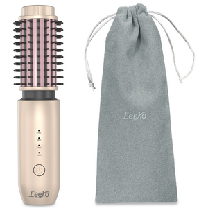 Leeko 모발 손상 없는 4단 온도조절 음이온 고데기/ 무선 미니 뿌리 볼륨 빗 고데기/ 물결 웨이브펌/ 여행 출장 외출 휴대용/ 모발보호 간편 고데기 블루
