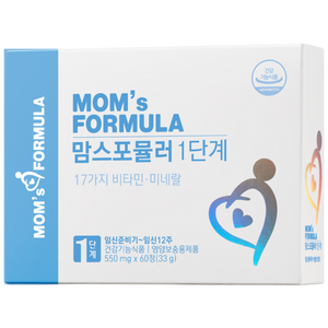 맘스포뮬러 1단계 임산부 임신초기 활성형 엽산 영양제, 60정, 1개