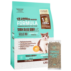 캣퓨어 고양이 유산균 포뮬러 기능성 사료, 유리너리+장건강, 1.2kg, 1개