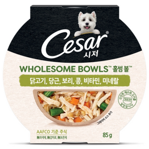 시저 1세 이상 강아지 홀썸볼 습식사료, 닭, 85g, 10개