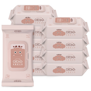 아이수 저자극 브론 몬스터 물티슈 캡형, 65g, 70매, 10개