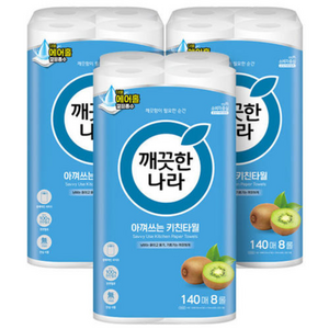깨끗한나라 아껴쓰는 키친타올, 140매, 24개