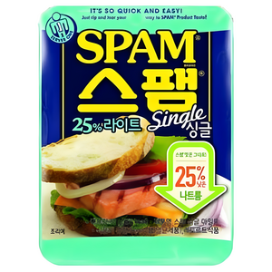 스팸 싱글 25% 라이트 햄, 80g, 15개
