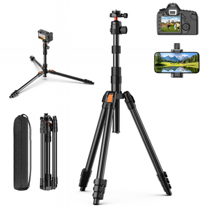 XXZU 180cm 카메라 삼각대 (DSLR/스마트폰/캠코더 호환) 퀵 릴리스 플레이트 여행용 수납 케이스 포함
