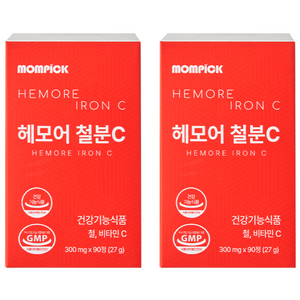 맘픽 여성 철분제 임산부 남성 철분 영양제 mompick, 90정, 2박스
