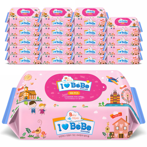 아이러브베베 핑크 물티슈 리필형