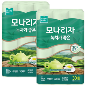 모나리자 녹차가 좋은 천연펄프 3겹 고급롤화장지