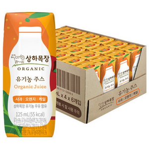 상하목장 주스 사과오렌지케일, 125ml, 24개