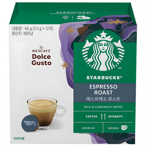 스타벅스 에스프레소 로스트 캡슐커피, 5.5g, 12개입, 1개