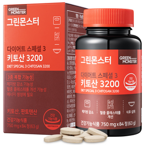 그린몬스터 다이어트 스페셜 3 키토산 3200, 84정, 1개