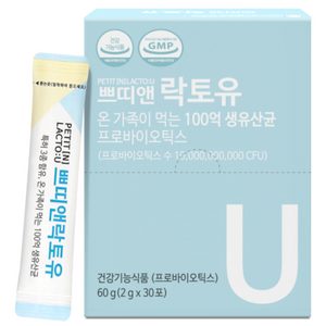 쁘띠앤 락토유 온 가족이 먹는 100억 생유산균, 60g, 1개