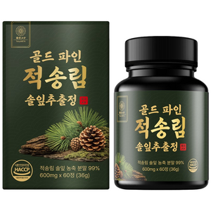 도쿄메타 골드 더 파인 적송림 솔잎 추출물 정 국내산 100% 식약청 인증 프리미엄 농축액, 60정, 1개