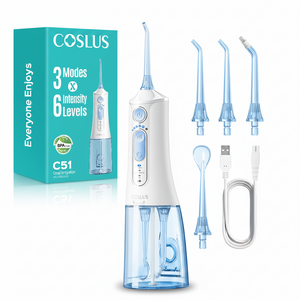 COSLUS 코슬루스 6단 수압+3종 모드 휴대용 구강세정기 IPX7 급방수+4개 노즐팁
