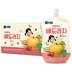 베베쿡 처음먹는 배도라지 플러스 주스, 120ml, 20개