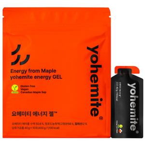요헤미티 에너지젤 러닝 마라톤용 지속형 보급 파워젤, 40g, 10개