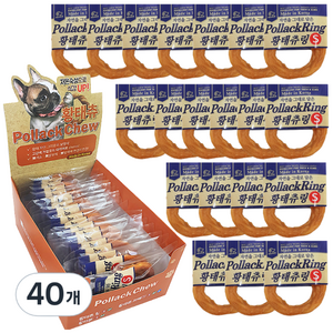 네츄럴이엑스 강아지 육포 링 S, 황태, 15g, 40개