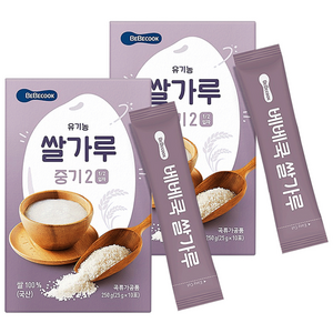 베베쿡 쌀가루 이유식 중기2, 250g, 2개