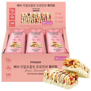 제로슈가 프로틴바 빼바 리얼초콜릿 프로틴바 화이트, 360g, 1개