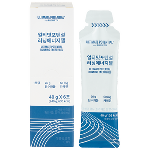 얼티밋포텐셜 러닝에너지젤 탄수화물 팔라티노스 카페인 러닝 마라톤 파워젤(40g/6포), 40g, 6개