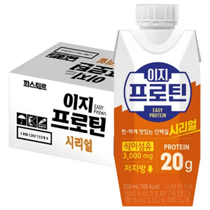롯데웰푸드 이지 프로틴 음료 시리얼, 250ml, 24개