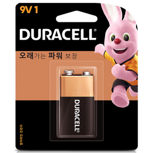 듀라셀 알카라인 건전지 9V, 1개입, 1개
