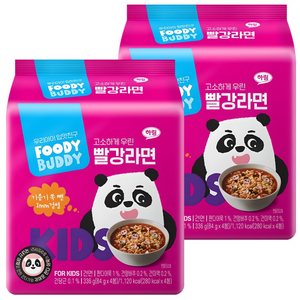 푸디버디 빨강라면, 84g, 8개