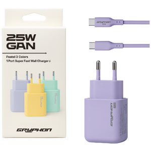 GRYPHON 25W 초고속 충전기 파스텔 3컬러 PD PPS C타입 케이블 포함