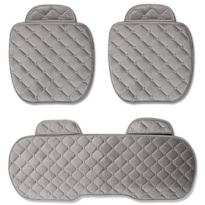 지엠지모터스 극세사 퀼팅 겨울 자동차 방석 3P세트, 그레이 큐브, 1세트