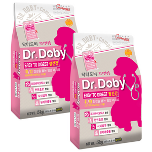 인터펫코리아 강아지 닥터도비 기능성 사료, 장건강/유산균, 5kg, 2개