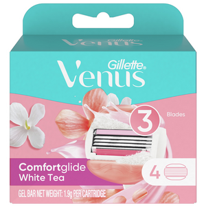 Venus 컴포트 글라이드 화이트티 면도날, 4개입, 1개