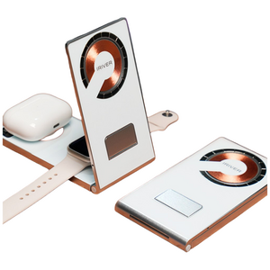 아이리버 ITC-MF100 맥세이프 무선충전기 거치대 애플워치 아이폰 에어팟 갤럭시폰 호환 가능 동시충전 고속충전 올인원 멀티충전기 접이식 폴더블 포터블형 코일 디자인 무선충전기