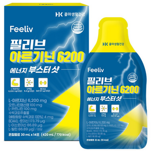 필리브 에너지 부스터샷 아르기닌 초고함량 6000mg, 14회분, 1박스